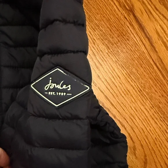 Navy Hooded Puffer Jacket Joules 5Y - Picture 3 of 6